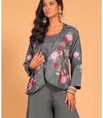 Purple plazo set hand embroidery