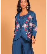 Purple plazo set hand embroidery