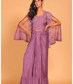 Light multicolour crop top with embroidery jacket hand embroidery