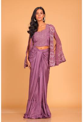 Light multicolour crop top with embroidery jacket hand embroidery 3