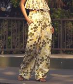 Green printed cotton pant