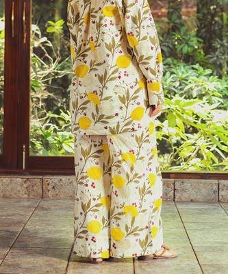 Yellow printed cotton pant 3