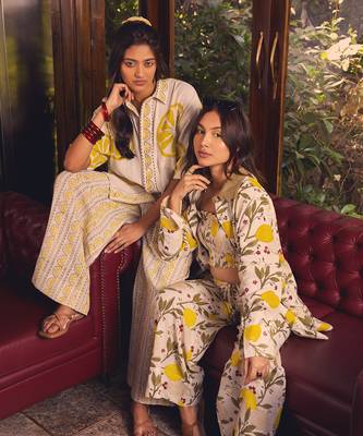 Yellow printed cotton pant 5