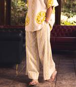 Yellow  printed cotton pant