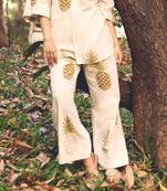 Green printed cotton pant