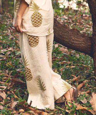 Green printed cotton pant 2