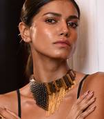 Gold and black chic harmony choker