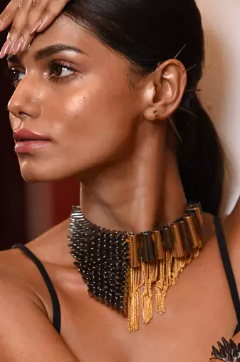 Gold and black chic harmony choker