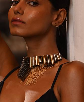 Gold and black chic harmony choker 4