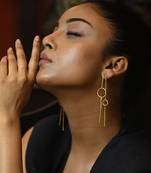 Gold circle of elegance  earring