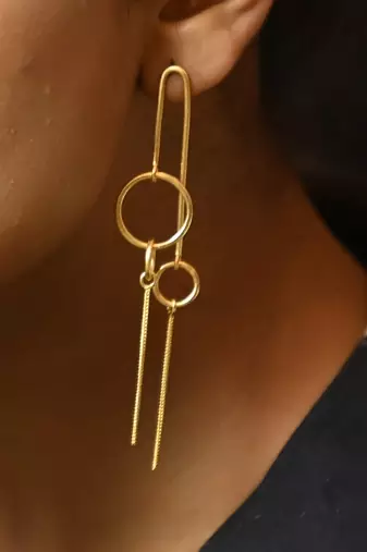 Gold circle of elegance  earring