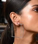 Black rustic square earrings