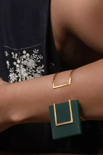 Green and gold verdant verve bold green bracelet