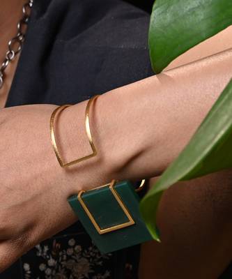 Green and gold verdant verve bold green bracelet 4