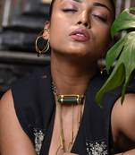 Green and gold sleek chic minimalist choker