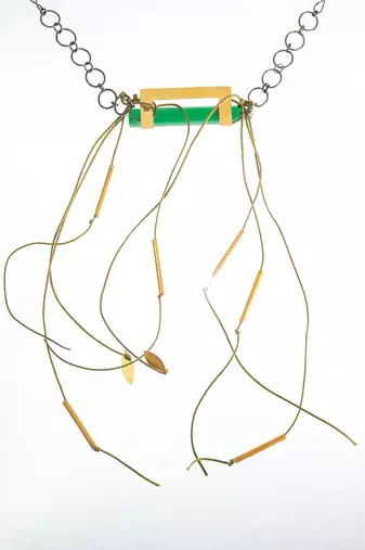 Green and gold sleek chic minimalist choker