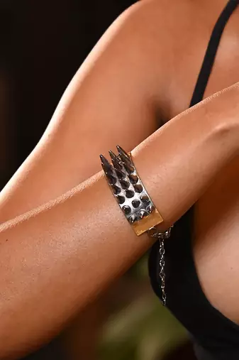 Gold and black edgy elegance spike bracelet