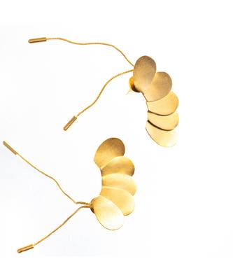 Gold convertible charm detachable chain earring 4