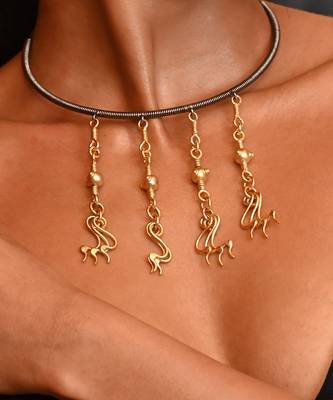 Gold and black spirit  hanging neckpiece 2