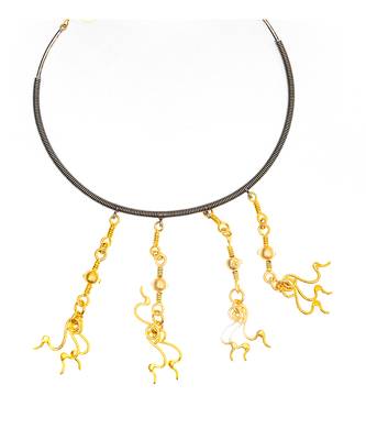 Gold and black spirit  hanging neckpiece 3