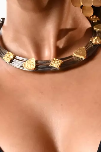 Gold and black meshed neckpiece