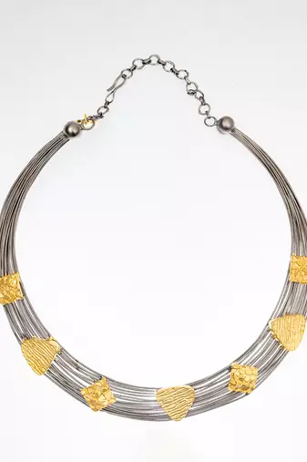 Gold and black meshed neckpiece