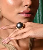 Gold and black bold statement ring