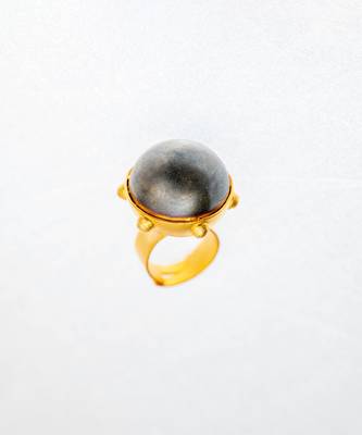 Gold and black bold statement ring 3