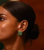 Green and gold enchantment  earring