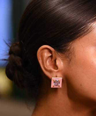 Pink and gold blushing petals earring 3