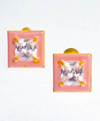 Pink and gold blushing petals earring 4