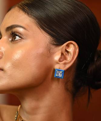 Blue and gold oceanic opulence earrings 1