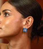 Blue and gold oceanic opulence earrings