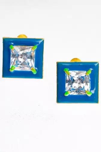 Blue and gold oceanic opulence earrings