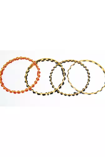 Black  red stacking plunge bangles