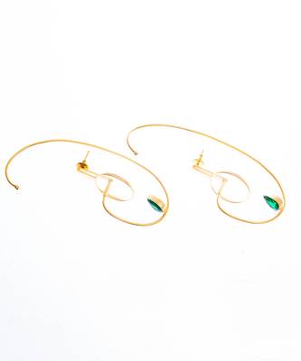 Gold and green stimulating earring 5