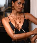 Brown and gold jazz neckpiece