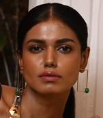 Gold and green aspiring malachite earring