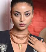 Brown and gold earth tones adorned necklaces