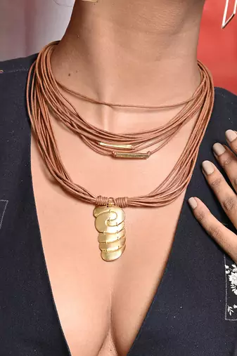 Brown and gold earth tones adorned necklaces