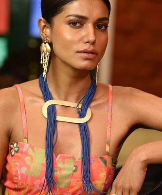 Blue & gold oceanic grace neckpiece 2