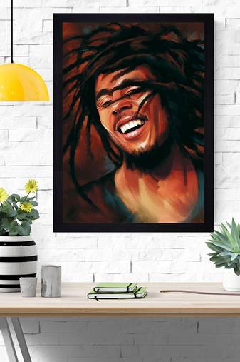 Chaque decor modern artbob marley texture paper framed art print 19.25 inches x 13.25 inchesperfect for home decor