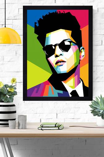 Chaque decor modern artbruno mars art texture paper framed art print 19.25 inches x 13.25 inchesperfect for home decor