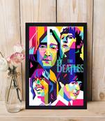 Chaque decor modern artthe beatles texture paper framed art print 19.25 inches x 13.25 inchesperfect for home decor