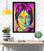 Chaque decor modern artjohn lennon texture paper framed art print 19.25 inches x 13.25 inchesperfect for home decor