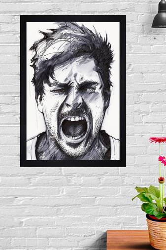 Chaque decor freaky man texture paper framed art print 19.25 inches x 13.25 inchesperfect for home decor