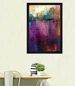 Chaque decor abstract original oil  texture paper framed art print 19.25 inches x 13.25 inchesperfect for home decor