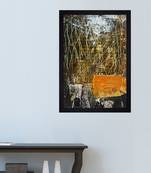 Chaque decor abstract original oil  texture paper framed art print 19.25 inches x 13.25 inchesperfect for home decor