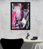 Chaque decor abstract original oil  texture paper framed art print 19.25 inches x 13.25 inchesperfect for home decor