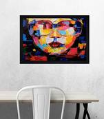 Chaque decor rocking lady texture paper framed art print 19.25 inches x 13.25 inchesperfect for home decor